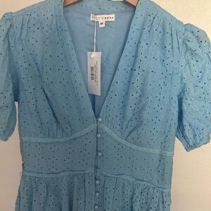 Baltic Born Blue Eyelet Midi Dress